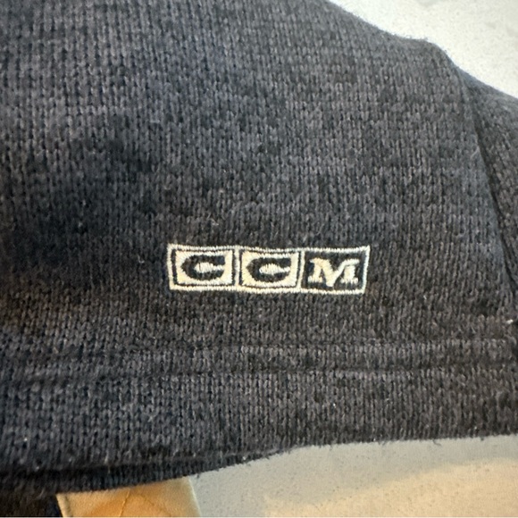 CCM Fleece Womens Grey Detroit Red Wings NHL Hockey Shawl Knit Sweater Large - Picture 7 of 14